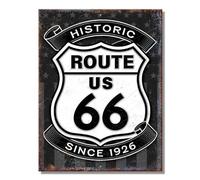 Desperate Enterprises Route 66 Since 1926 Small Hemmed Tin Sign - Nostalgic Vintage Metal Signs for Garage or Man Cave - Made in the USA