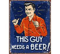 Desperate Enterprises Schon Berg This Guy Beer Tin Sign Flat New 31X40 CM S2695