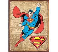 Desperate Enterprises Superman Weathered Panels Tin Sign - Nostalgic Vintage Metal Wall Decor - Made in USA