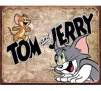 Desperate Enterprises Tom & Jerry Retro Panels Tin Sign - Nostalgic Vintage Metal Wall Decor - Made in USA
