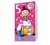 despicable me, age 5, birthday card