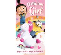 DESPICABLE ME BIRTHDAY GIRL CARD 'HOPE YOUR DAY IS FULL OF MAGIC ANS SPARKLE'