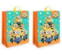Despicable Me Medium Gift Bag, Minions Birthday Occasion Gift Bag, Funny Cartoon Design (Pack of 2)