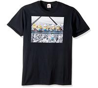 Despicable Me Men's Minions Lunch Break on Skyscraper Funny Graphic Tee T-Shirt, Black, Medium