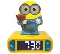 LEXIBOOK, Despicable Me Minions, Bob Nightlight alarm clock, Sounds and Melodies, LCD Backlit screen, Luminous, Snooze, Yellow, RL800DES