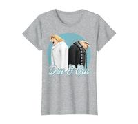 Despicable Me Minions Dru Gru Back to Back T-Shirt, Women, Heather Grey, Medium