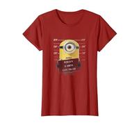 Despicable Me Minions Stuart Didn't Do It T-Shirt, Women, Cranberry Red, Medium