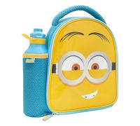 Despicable Me Official 4 Minions Kids Lunch Bag with Water Bottle by Polar Gear - Back to School Supplies Minion Bag - 600D Polyester Insulated Childrens Lunch Box and 600ml Drinks Bottle