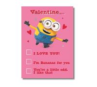Despicable Me Valentine's Day Card, Valentine Day Survey Card, Open Valentines Day Card