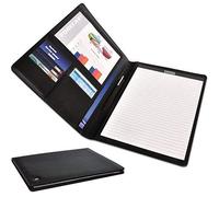DESQ® A4 Conference Folder - Genuine Leather, Slim Dutch Design, Black