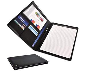 DESQ® A4 Conference Folder - Genuine Leather, Slim Dutch Design, Black
