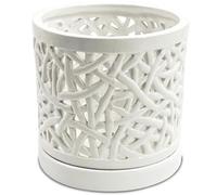 DESQUIGGLE Large Ceramic Orchid Pot with Holes, 6 Inches Wide, for Indoors or Outdoors with Woven String Cut Out Design, Orchid Planters, Orchid Gifts (String Cut Out Design)