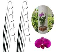 DESQUIGGLE Set of 12 Hanging Wires for Orchid Baskets and Hanging Planaters, 34 Inches Long with Strong Steel Hooks and Covered in Light Green Plastic