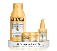 Dessange - Nutri-Extreme Richesse Routine Hair Care - Enriched with Precious Evening Primrose and Sesame Oil - For Very Dry Hair - 3 Shampoo, Mask, Elixir Products