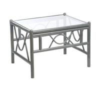 Desser Bali Grey Coffee Table With Glass Top - Natural Rattan