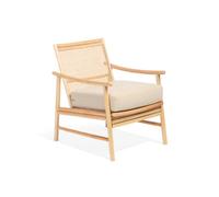 Desser Borneo Rattan Accent Chair Indoor Natural With Boucle Cushion