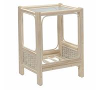 Desser Chelsea Lamp Table With Glass Top - Natural Rattan