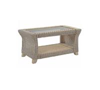 Desser 'Clifton' Natural Rattan Conservatory Glass Top Coffee Table Natural