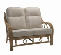 Desser Madrid Light Oak Natural Rattan 2 Seater Conservatory Sofa Real Cane Rattan Indoor Settee With Uk Sewn Cushion In Jasper
