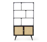 Desser Manhattan Large Mango Wood Bookcase In Black (H160Cm X W85Cm X D40Cm)