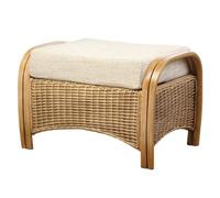 Desser Manila Footstool With Jasper Cream Cushion - Natural Rattan