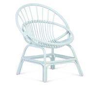 Desser Moon Chair Indoor Rattan In Blue (H)84Cm X (W)75Cm X (D)63Cm
