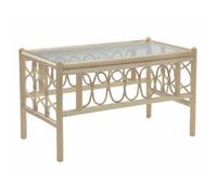 Desser Morley Coffee Table With Glass Top - Natural Rattan