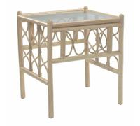Desser Morley Lamp Table With Glass Top - Natural Rattan