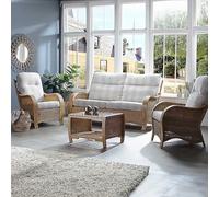Desser Turin Light Oak 3 Seater Suite in Athena Check Natural