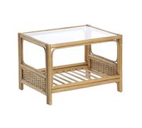Desser Vale Light Oak Coffee Table With Glass Top - Natural Rattan