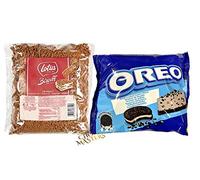 Dessert and Baking Ultimate Cookie Crumble Bundle Gift Set - Lotus Biscoff Crushed Speculous Biscuit Crumbs 750g and Oreo Vanilla Flavour Small Crushed Cookie Pieces 400g (with Filling)