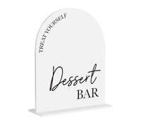 Dessert Bar Sign, Treat Yourself Dessert Bar Sign Wedding Engagement Bridal Shower Decor for Ceremony Party Reception Table Desk Decor Acrylic Sign 8 x10 Inch