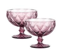 Dessert Bowl Amethyst Glass Ice Cream Sundae Appetizer Party Decorated Bowl 2Pcs