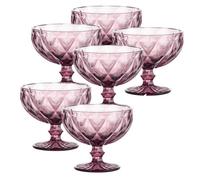 Dessert Bowl Amethyst Glass Ice Cream Sundae Appetizer Party Decorated Bowl 6Pcs