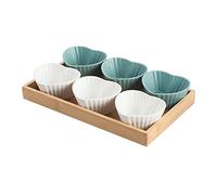 Dessert Bowls Dipping Sauce Dish Creative Sauce Dish Ceramic Snack Dried Fruit Plate Porcelain Serving Platter Sauce Bowl Household Dessert Dish Kitchen Tableware Bowl Set Plates