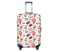 Dessert Colorful Print Travel Luggage Covers, Washable Suitcase Covers Protector for Luggage 18-32 Inch High Elasticity, Black, X-Large