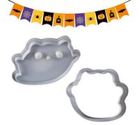 Dessert Cookie Cutter, Ghost Cats Baking Moulds for Halloween Party, Baking Accessories with Embossing Technology for Beginners Professionals Household Bakery Picnic and Party