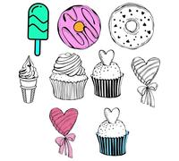 Dessert Crafts Color Your Own Sweet Treat Magnets 24 Pack DIY Coloring Ice Cream Magnet DIY Your Own Color Magnet for Party Favors Kid Art Birthday School Activities