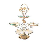 Dessert Cupcake Stand Crystal Glass Cake Tiered Tray, 4 Plates Cake Holder Dessert Fruit Candy Plate for Tea Party Wedding Birthday Decoration (F)