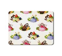 Dessert Dish Drying Mats For Kitchen Counter, Sweet Treats Absorbent Rubber Dish Drainer Rack Mat, Fun PU Leather Drying Pad For Coffee Bar Protector 18x24 Inch