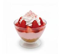 Dessert Infinity 30 Pieces 200ml 7oz Plastic Dessert Cups Reusable for Cheesecakes Cube Clear Parfait Appetizer Cup Serving Bowl Pudding Mousse Party (8.7cm x 6.5cm)