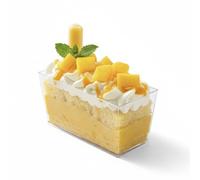 Dessert Infinity 50 Pieces 110ml 4oz Plastic Dessert Cups for Cheesecakes Cube Clear Parfait Appetizer Cup Serving Bowl Pudding Mousse Party (9cm x 4.5cm)