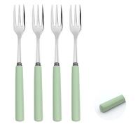 Dessert Pastry Forks Set Porelain Handle 18/8 Stainless Steel 4pc Cake Fork Set Turquoise