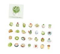 Dessert Patterned Adhesive Note Paper 56 Sheets Decorative Memo Sheet for Scrapbooking Reminder on Notebook Journal Sweet Theme Pad