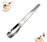 Dessert Spoon, 316L Long Handle Deep Scoop Spoon for Ice Cream, Yogurt，1 | Deep bowl dessert spoon with elongated reach for dense ice cream and tall jars