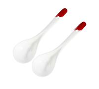 Dessert Spoon, Soup Spoons Pack of 2 White Ceramic Soup Ladle Spoons 22.3x6.6cm