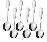 Dessert Spoons 6 Pieces Small Stainless Steel Spoons for Savoring Desserts Cake Ice Cream (DS6)