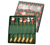 Dessert Spoons, Christmas Spoons 6PCS Stainless Steel Coffee Stir 6 Inch Tableware for Coffee Tea Soup Dessert Hot Chocolate