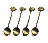Dessert Spoons Set of 4 with Ergonomic Handle for Coffee Cake Serving Melal Metal Component Service Dessert Utensils for Parties