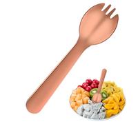 Dessert Spork - Double Pointed Fork, Serving Spoon, Compact Utensil | Durable Stainless Steel Hybrid Elbows for Ice Cream Cups, Rice Meals, Snack Platters,
